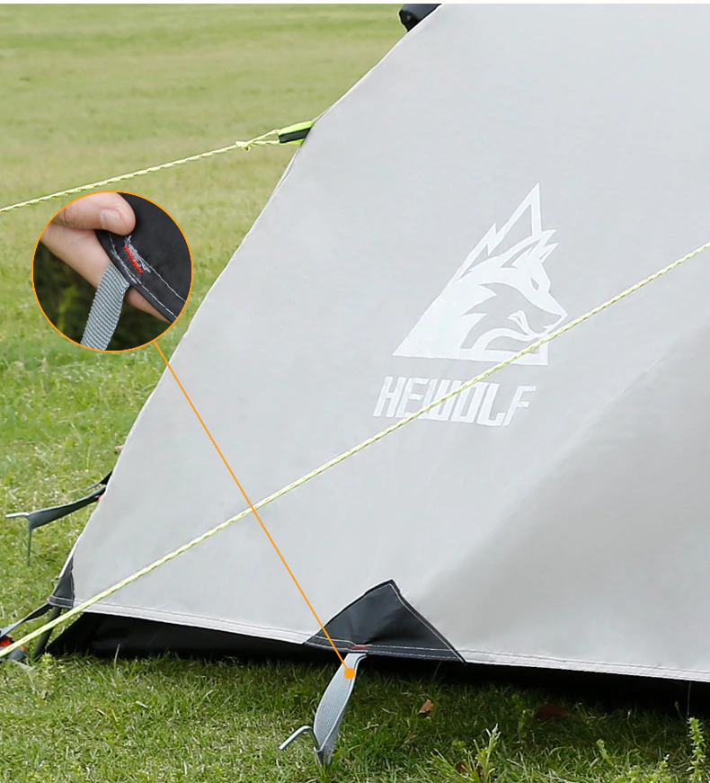 Cheap Goat Tents Hewolf Rain proof Tow Person Double Decked Outdoor Camping Tent 7075 Aluminum Alloy Tent Pole Tent Portable Winter   